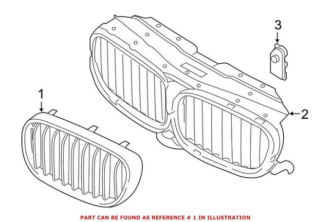 BMW Grille - Front Driver Side Upper 51137357011